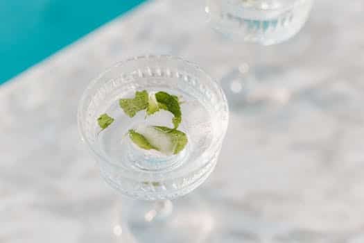Mint leaves freshen up iced tea pitchers